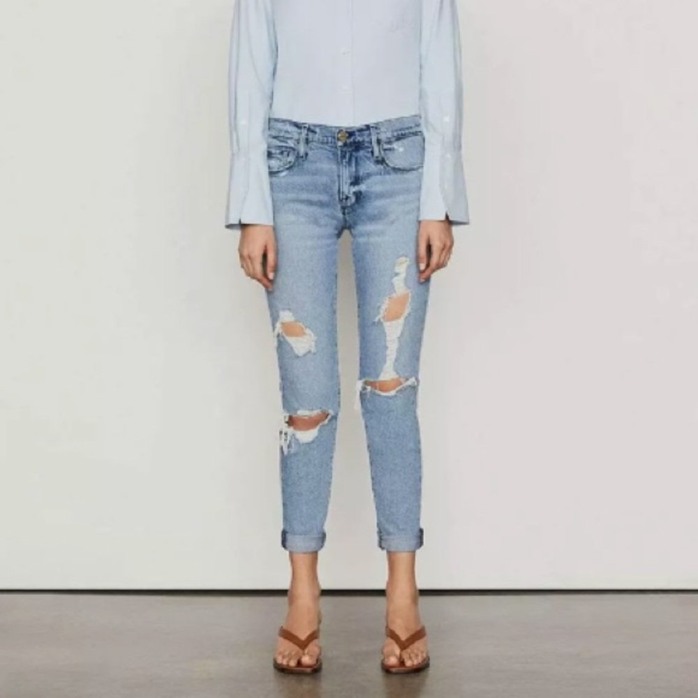 FRAME Le Garçon Beldon Rips Jeans - Picture 3 of 11